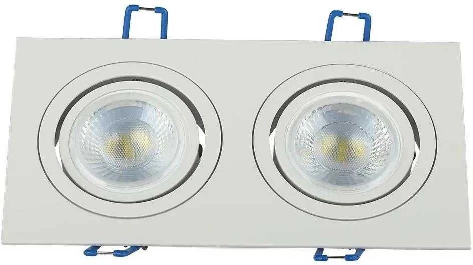 WHITENERGY SKU3607 V-TAC VT-783 2xGU10 FITTING SQUARE Baltas
