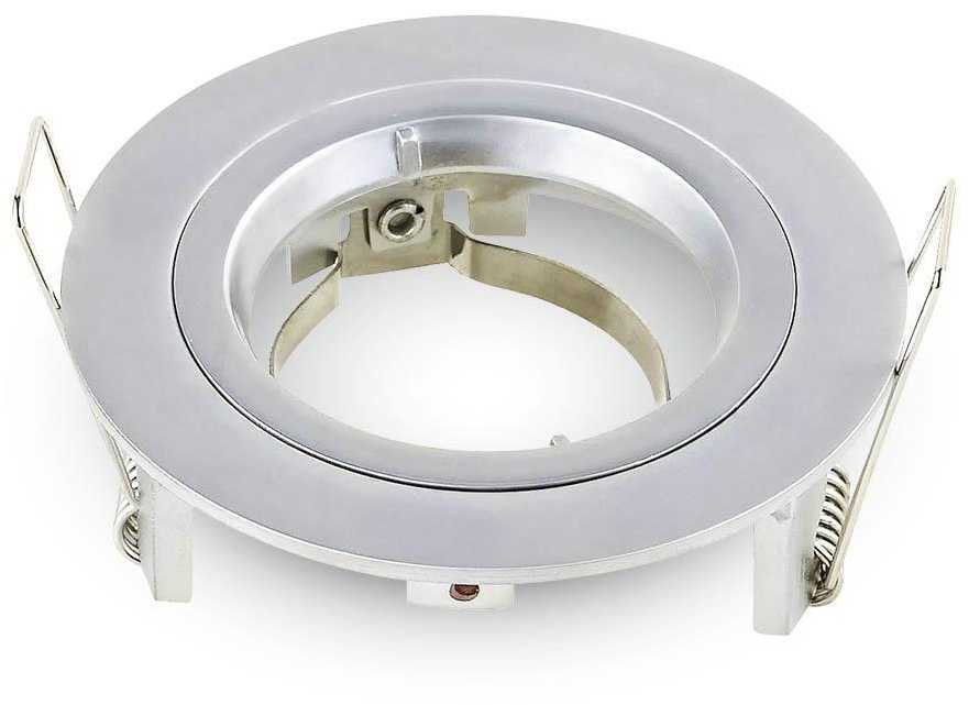 GU10 lemputės rėmelis V-TAC, apvalus, sidabro sp., Φ81x34mm