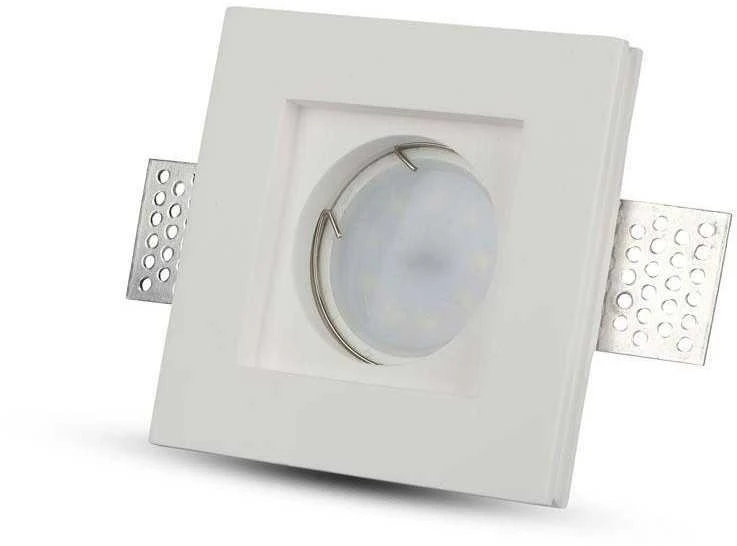 GU10 lemputės rėmelis V-TAC, baltas, kvadratinis, 100x100mm