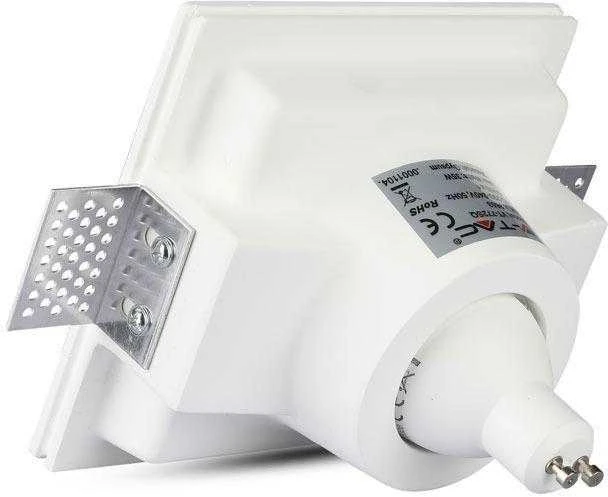 V-tac GU10 lemputės rėmelis, baltas, kvadratinis, gilus, 121x121mm
