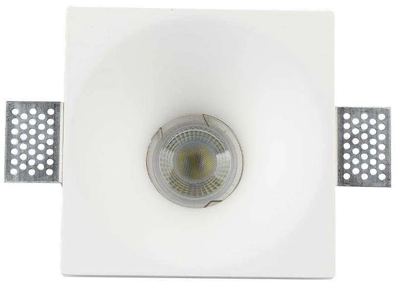 V-tac GU10 lemputės rėmelis, baltas, kvadratinis, gilus, 121x121mm