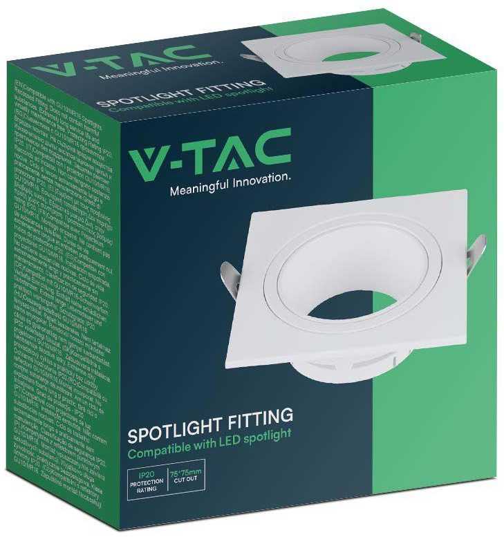 V-tac Įleidžiamas šviestuvas, GU10, baltas