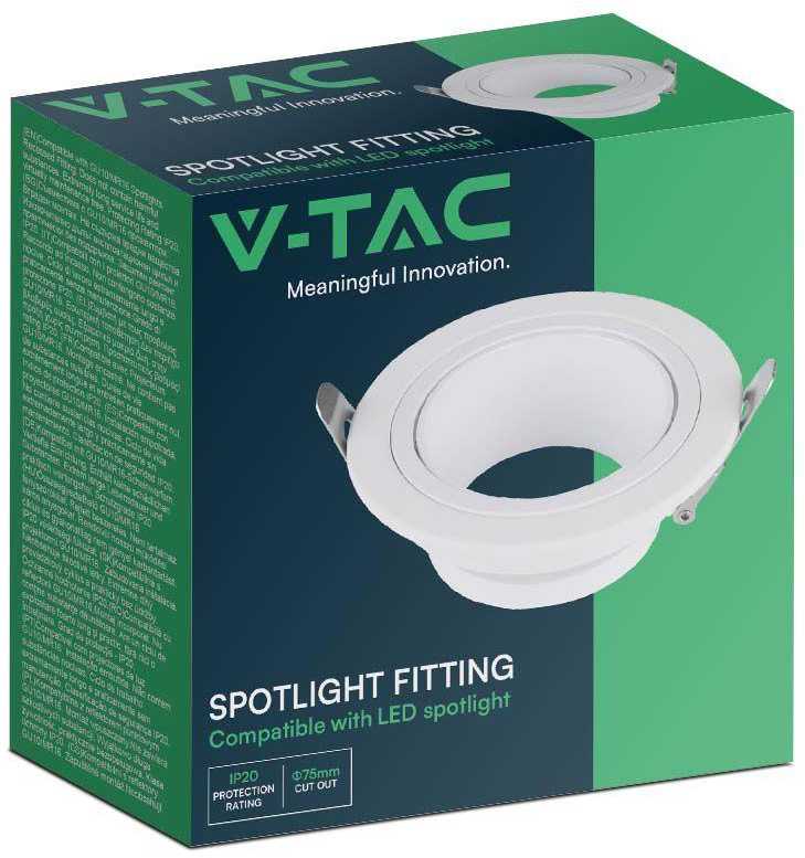 V-tac Įleidžiamas šviestuvas, GU10, baltas