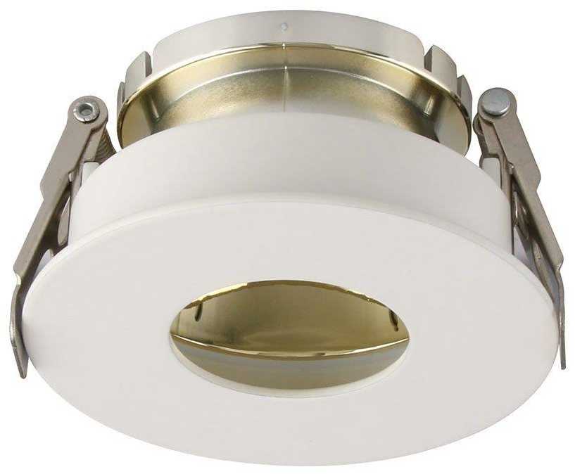 V-tac GU10 lemputės įmontuojamas rėmelis, apvalus, 80x42mm, baltos/aukso spalvos