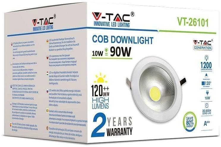 V-tac 10W LED įleidžiamas šviestuvas, apvalus, 3000K