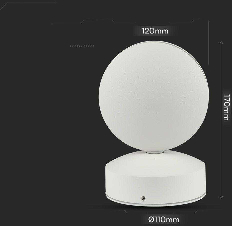 V-tac 6W LED paviršinis fasado šviestuvas, baltas, 3000K, IP65