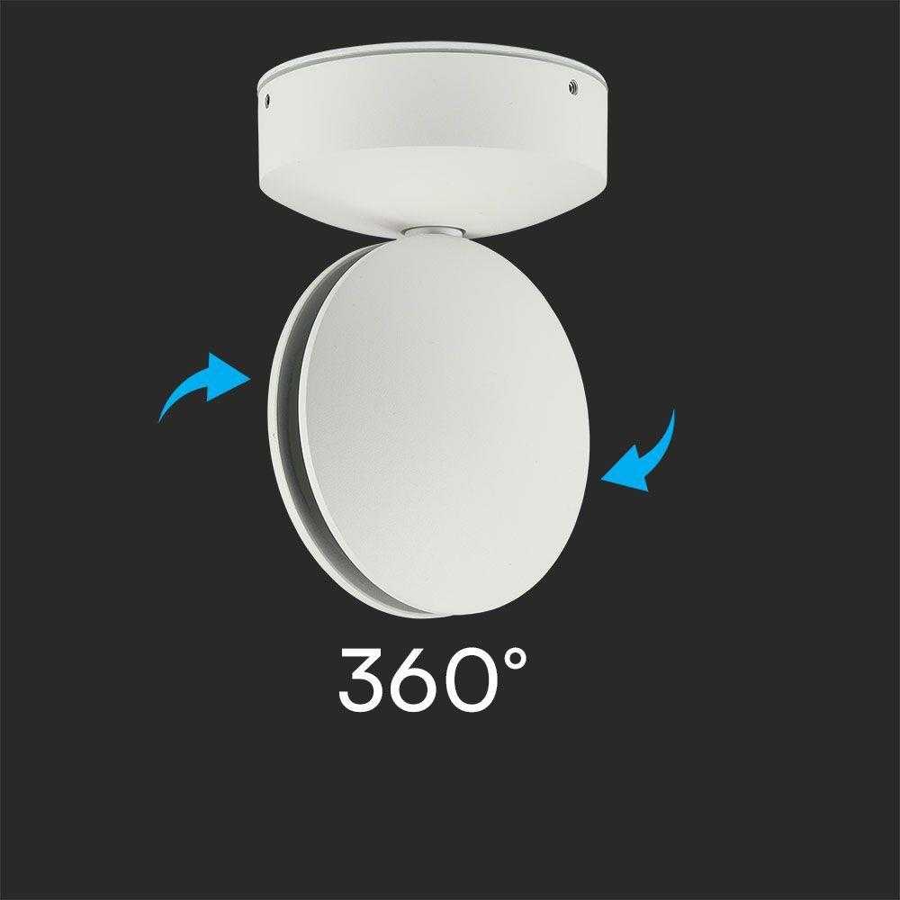 V-tac 6W LED paviršinis fasado šviestuvas, baltas, 3000K, IP65
