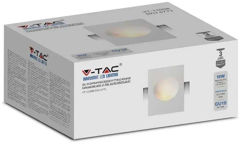 V-tac Užglaistomas GU10 lemputės rėmelis, baltas