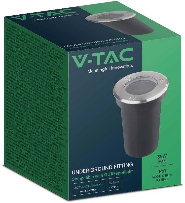 V-tac Įleidžiamas į žemę šviestuvas, GU10, juodas