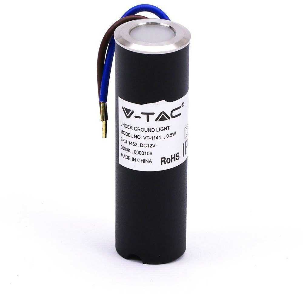 V-tac 0,5W LED įmontuojamas lauko šviestuvas, sidabro sp., 3000K, IP67