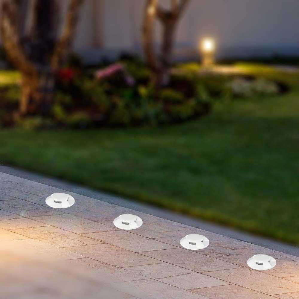 V-tac 1W LED įmontuojamas grindinio šviestuvas, baltas, 6400K, IP67