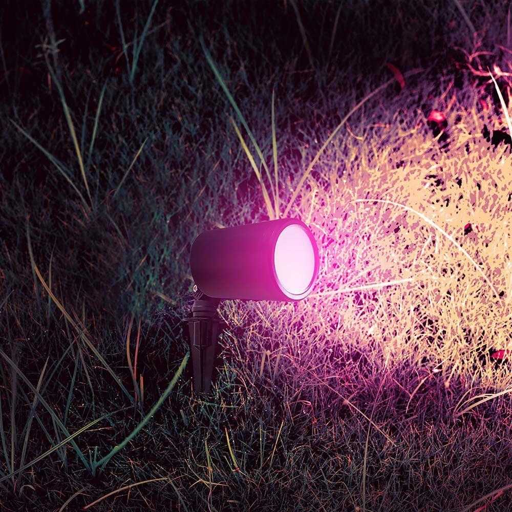 V-tac 7W LED įsmeigiamas šviestuvas, juodas, suderinamas su AMAZON ALEXA ir GOOGLE HOME, 3000-6500K/RGB