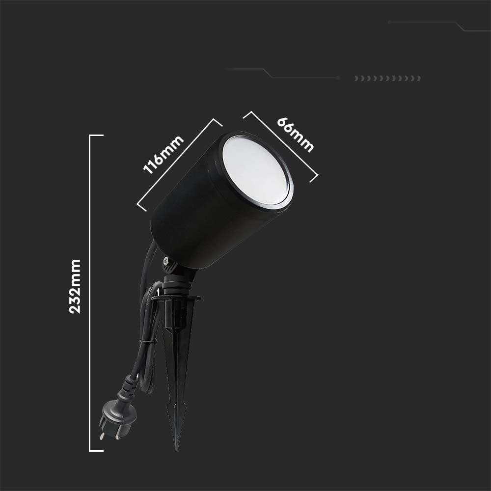 V-tac 7W LED įsmeigiamas šviestuvas, juodas, suderinamas su AMAZON ALEXA ir GOOGLE HOME, 3000-6500K/RGB