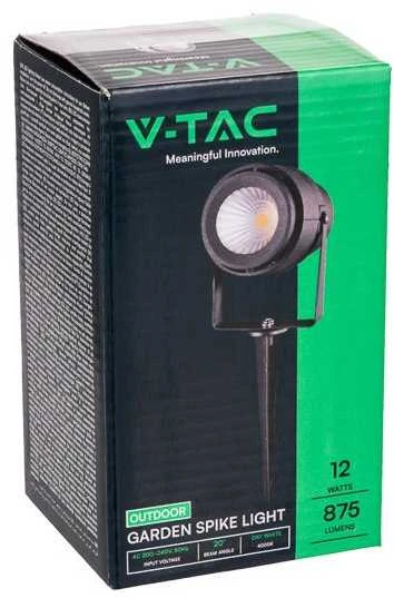 V-tac 12W lauko šviestuvas, įsmeigiamas, juodas, žalia šviesos spalva