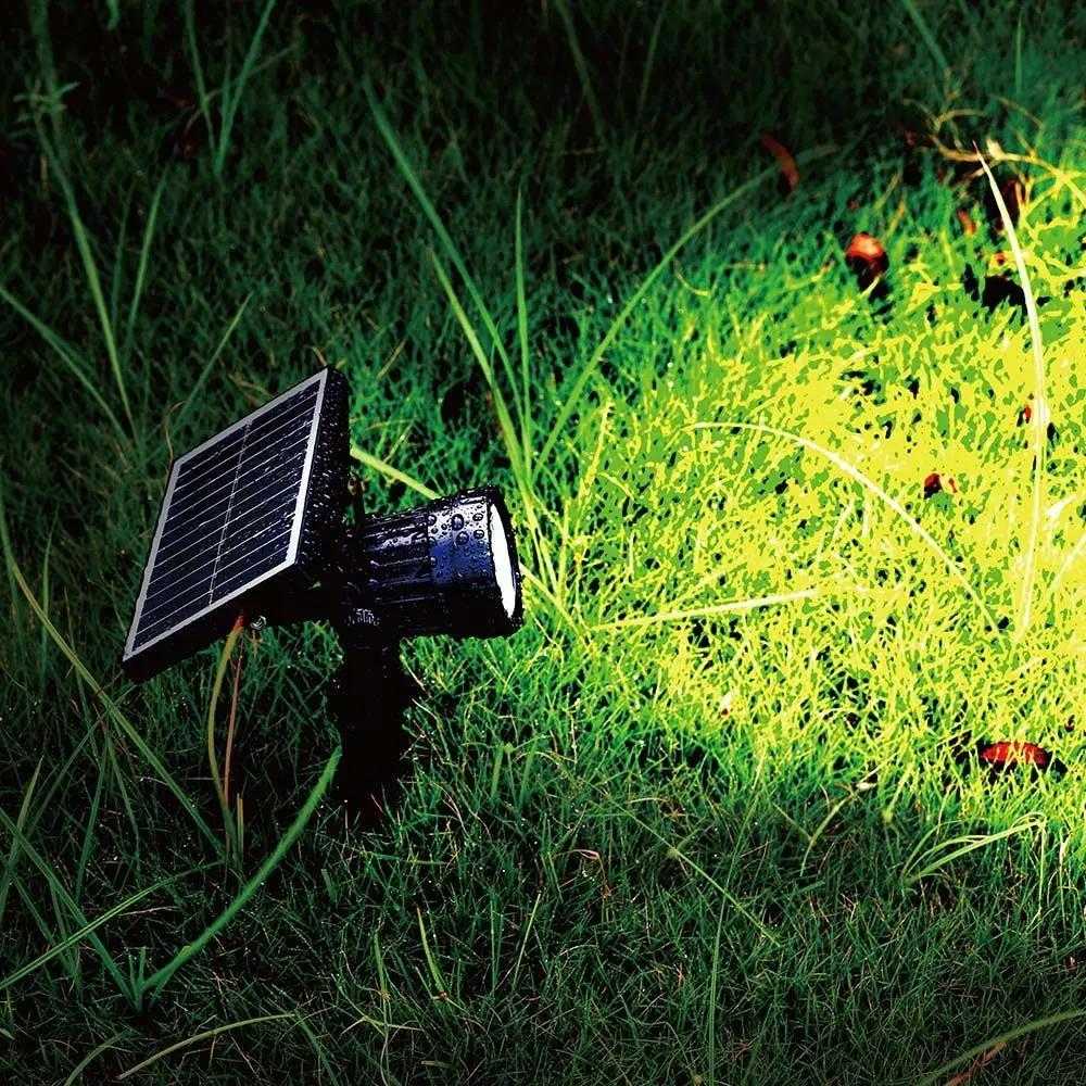 V-tac 2W LED įsmeigiamas lauko šviestuvas, juodas, 6400K, IP65, su saulės baterija