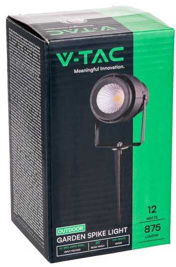 V-tac 12W lauko šviestuvas, įsmeigiamas, pilkas, žalia šviesos spalva