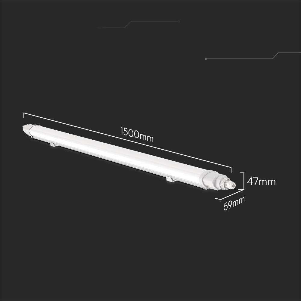 Lubinis šviestuvas V-tac 48W LED linijinis paviršinis šviestuvas L-SERIES, 150cm, baltas, 6500K, IP65