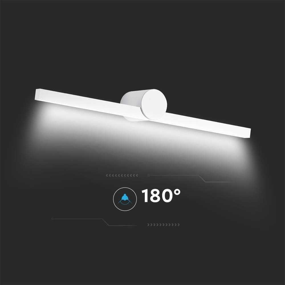 Sieninis šviestuvas V-tac 10W LED veidrodžio šviestuvas, baltas, 3000K, IP65