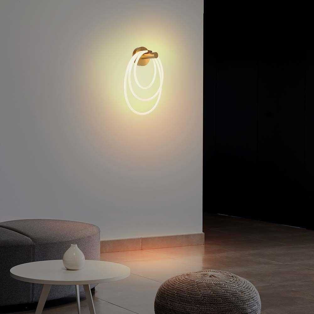V-tac 36W LED sieninis šviestuvas, aukso sp., 3000K