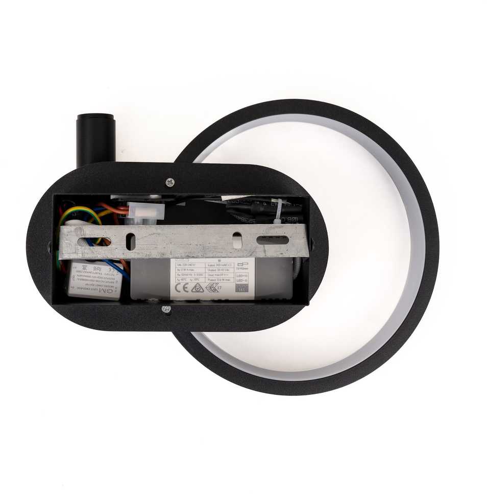V-tac 14W LED sieninis šviestuvas, juodas, 3000K