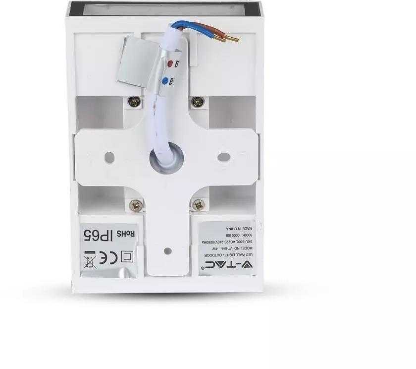 V-tac 4W LED sieninis šviestuvas, baltas, 6400K, IP65