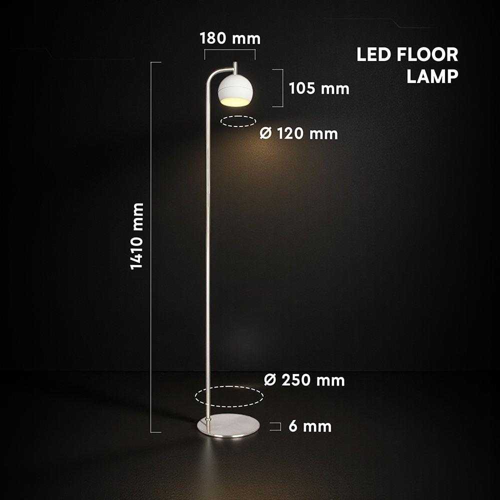 10W LED toršeras, nikelio/baltos sp., 3000K