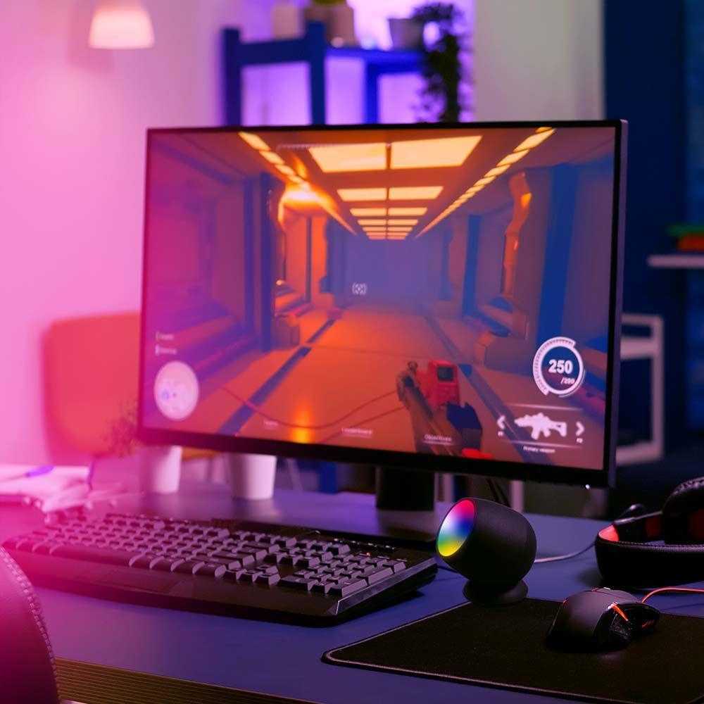 V-tac 2,2W LED šviestuvas, juodas, suderinamas su AMAZON ALEXA ir GOOGLE HOME, 3000-6500K/RGB
