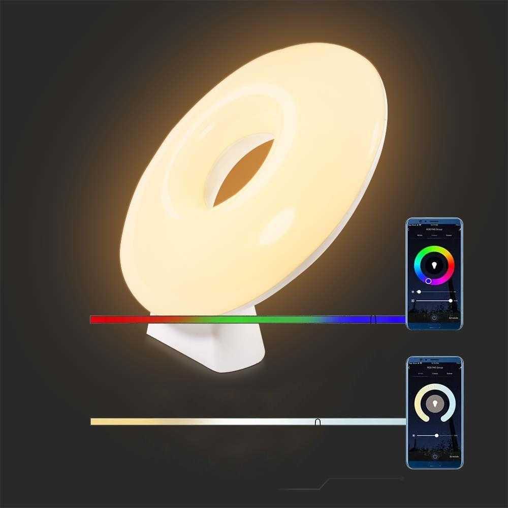 V-tac 4W LED šviestuvas, baltas, suderinamas su AMAZON ALEXA ir GOOGLE HOME, 3000-6500K/RGB