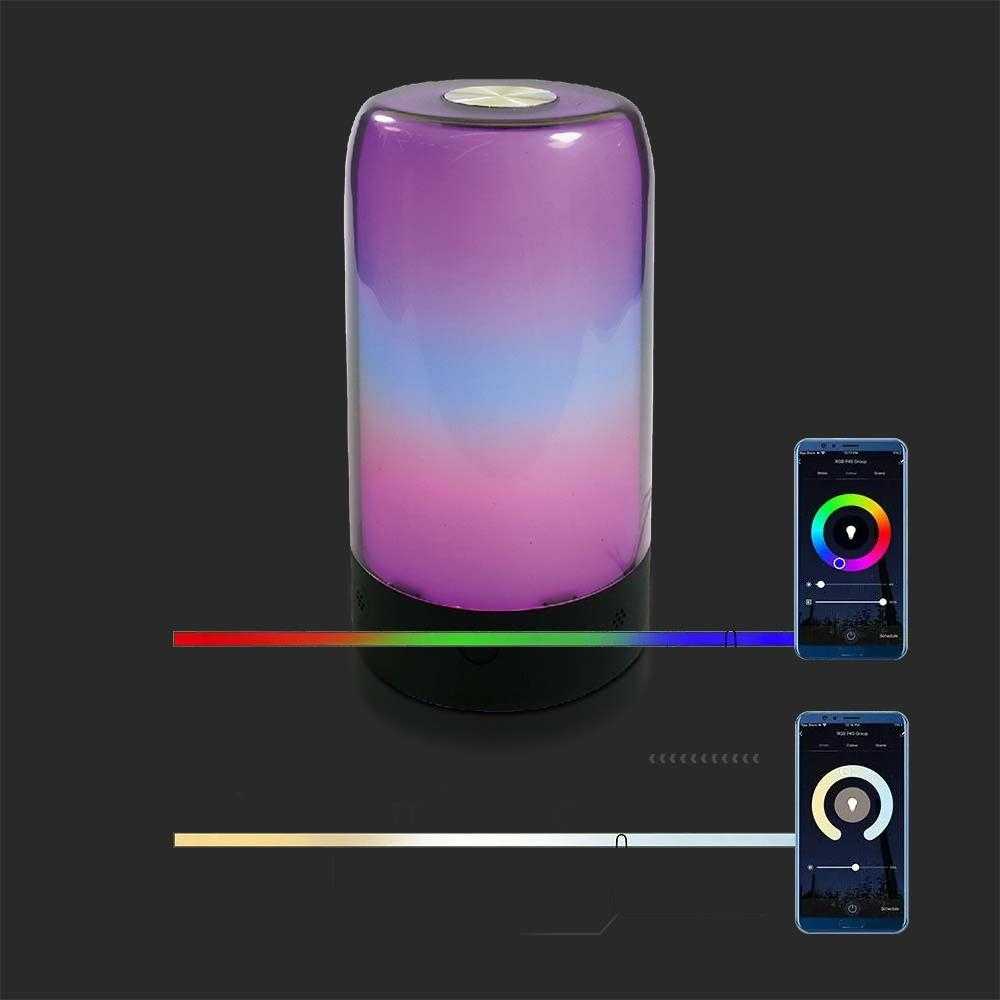 V-tac 8W LED šviestuvas, juodas, suderinamas su AMAZON ALEXA ir GOOGLE HOME, RGB