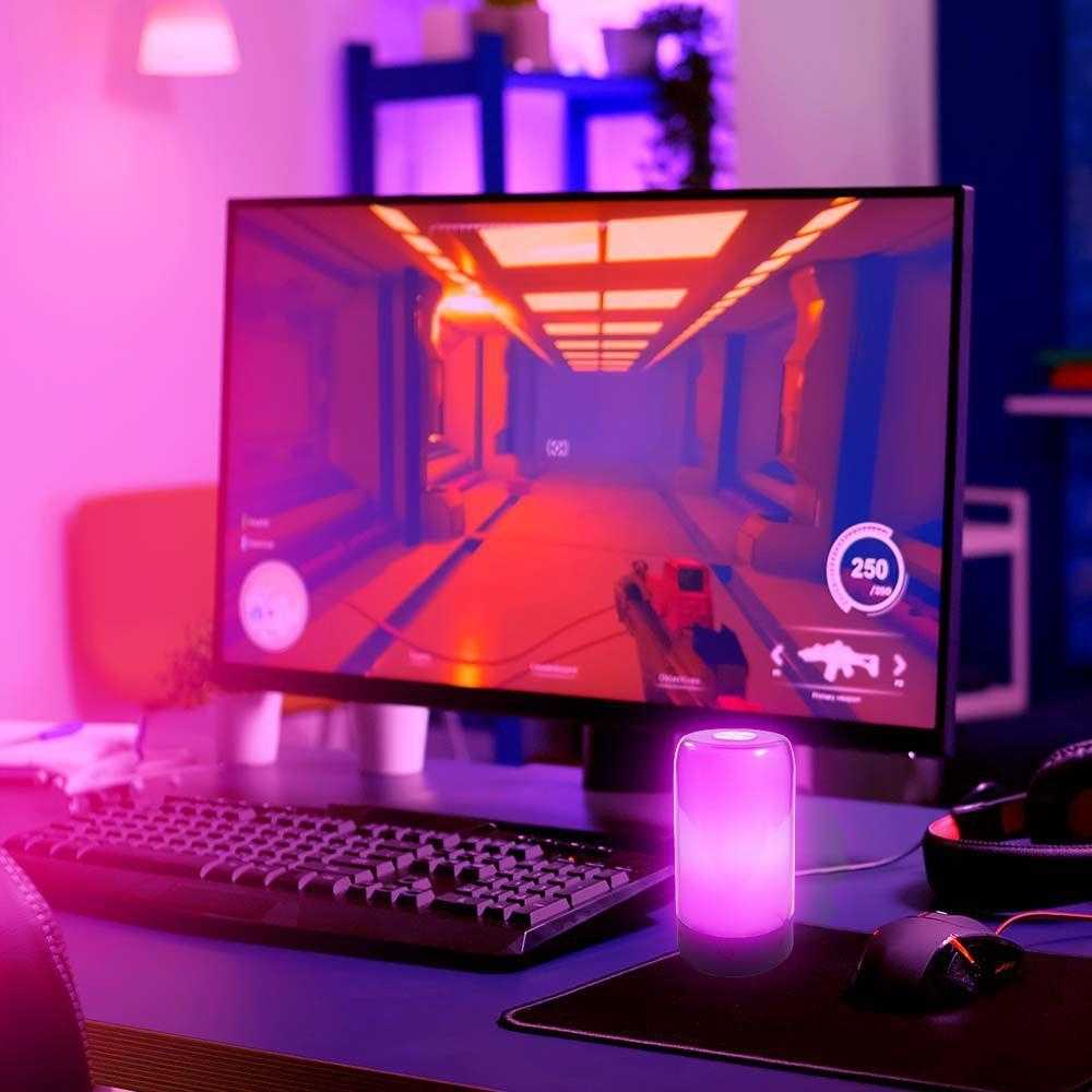 V-tac 8W LED šviestuvas, juodas, suderinamas su AMAZON ALEXA ir GOOGLE HOME, RGB