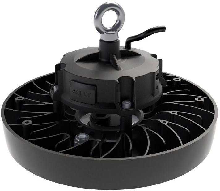 V-tac 100W LED UFO sandėlio šviestuvas, juodas, 4000K, dimeriuojamas