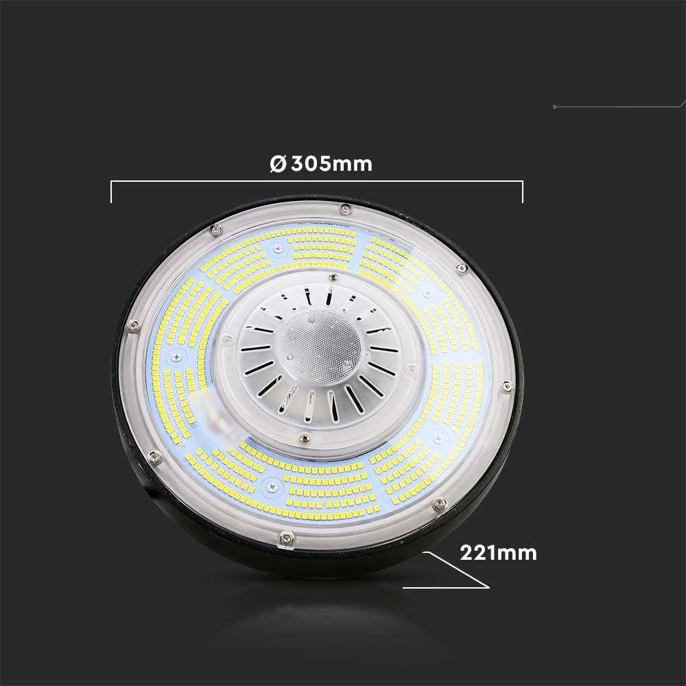 V-tac 200W LED UFO sandėlio šviestuvas, juodas, 6500K, dimeriuojamas