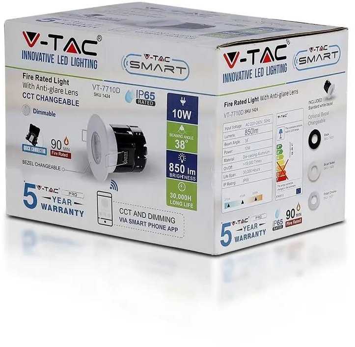 V-TAC LED šviestuvas 10W Bluetooth pritemdomas IP65