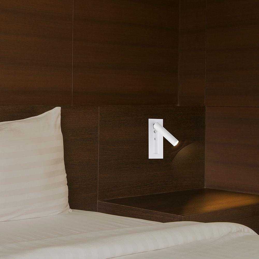 V-tac 2W LED įleidžiamo montavimo sieninis šviestuvas, baltas, 3000K, CREE LED chip