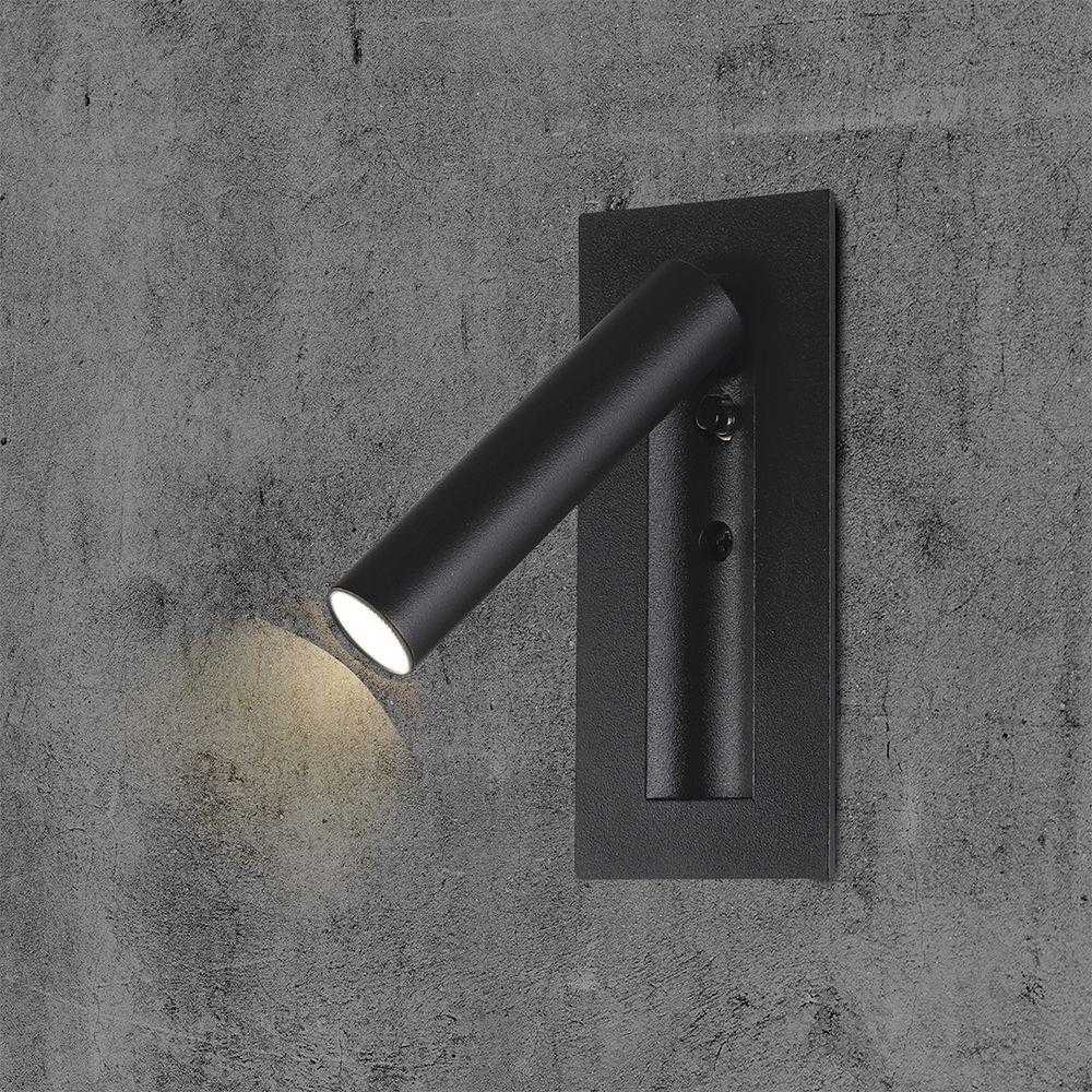 V-tac 2W LED įleidžiamo montavimo sieninis šviestuvas, juodas, 3000K, CREE LED chip