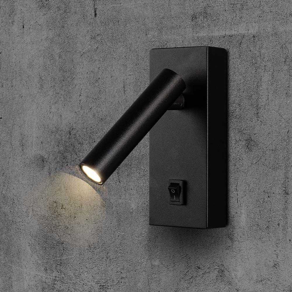 V-tac 2W LED sieninis šviestuvas, juodas, 4000K