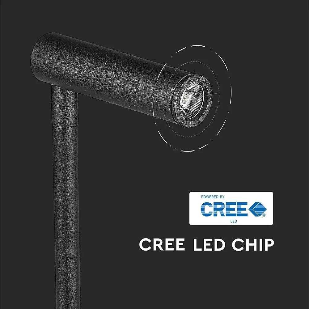 V-tac 3W LED sieninis šviestuvas, juodas, su USB, 3000K