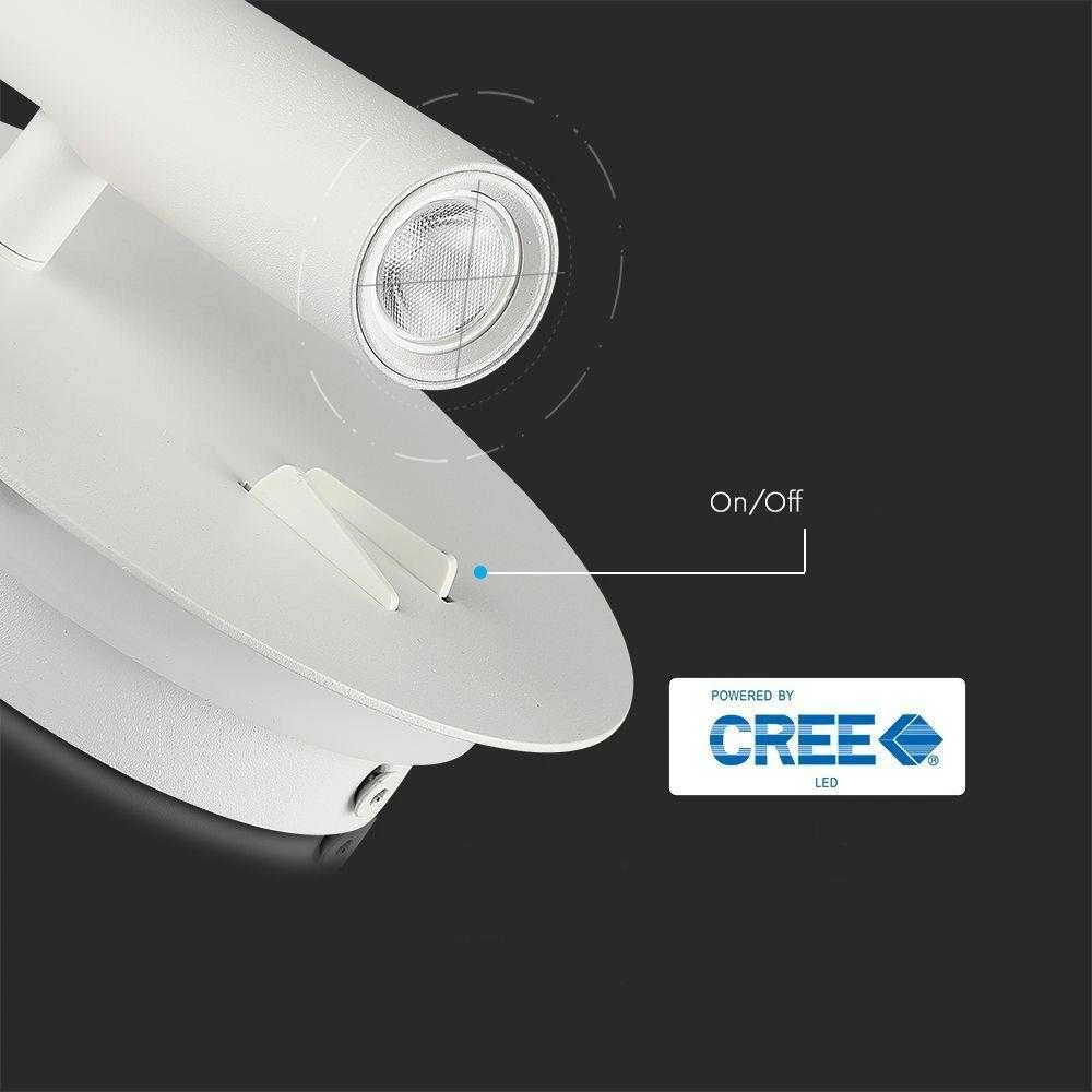 V-tac 9W LED sieninis šviestuvas, baltas, 3000K