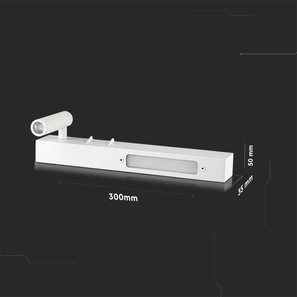 V-tac 9W LED sieninis šviestuvas, baltas, 3000K