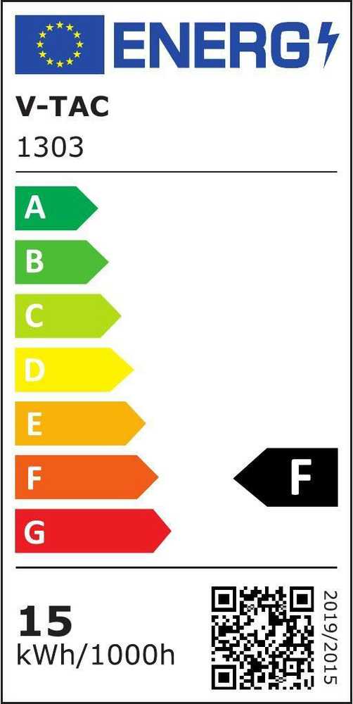 V-tac 15W LED šviestuvas į 3 fazių bėgelius, juodu korpusu, 6400K