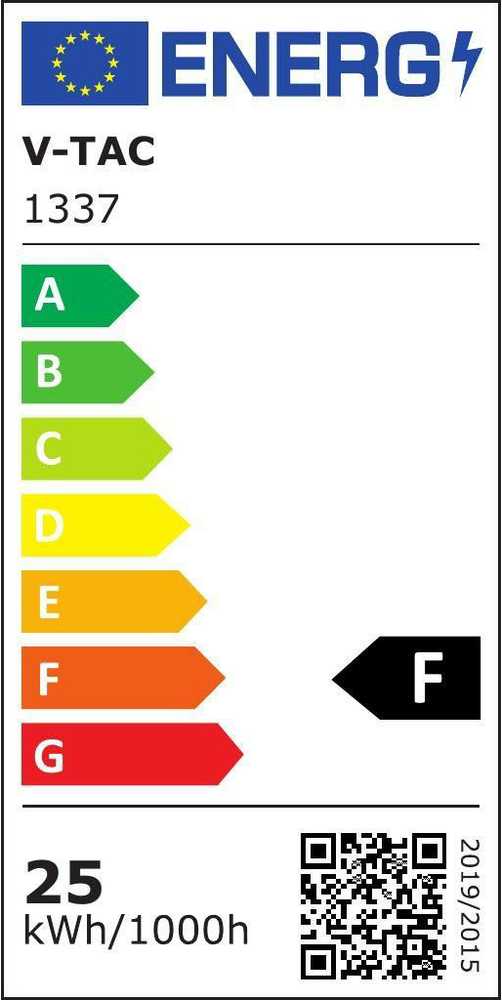 V-tac 25W LED šviestuvas į 3 fazių bėgelius, juodu / baltu korpusu, 6400K
