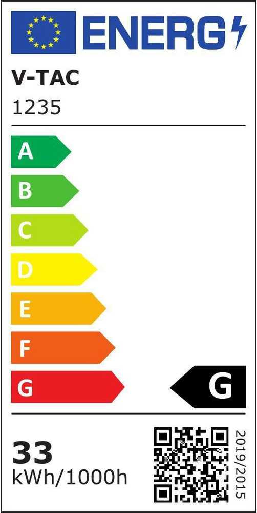 V-tac 33W LED COB šviestuvas į 3 fazių bėgelius, CRI >95, juodu korpusu, 6000K