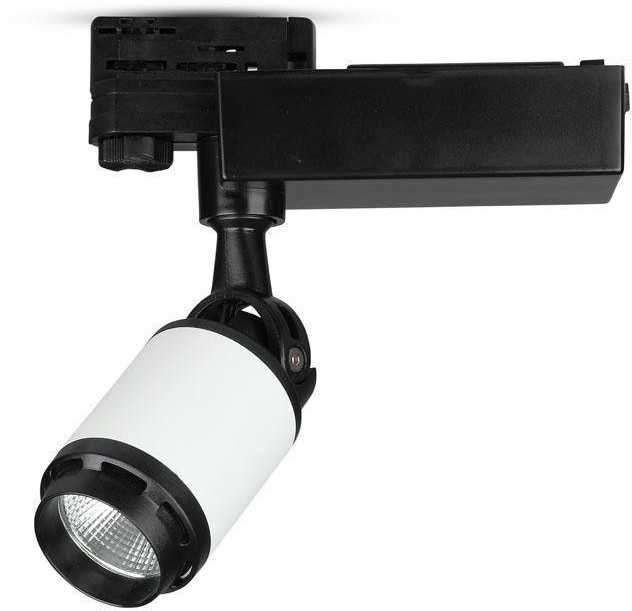 V-tac 35W LED šviestuvas į 3 fazių bėgelius, juodu / baltu korpusu, 6400K