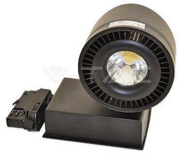 45W LED COB šviestuvas į 3 fazių bėgelius, juodas, CRI >95, 6000K