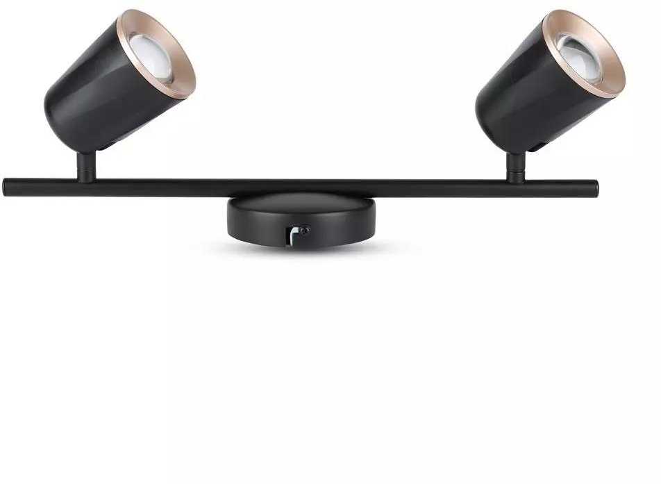 Lubinis šviestuvas V-tac 2x5W LED paviršinis šviestuvas, juodas, 3000K