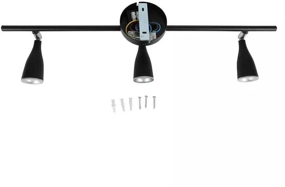 Lubinis šviestuvas V-tac 3x4,5W LED sieninis/paviršinis šviestuvas, juodas, 4000K