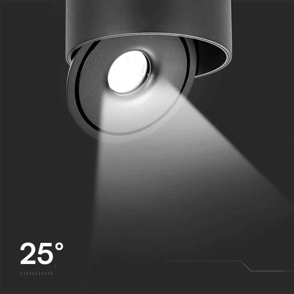 Lubinis šviestuvas V-tac 20W LED paviršinis šviestuvas, juodas, 3000-6400K