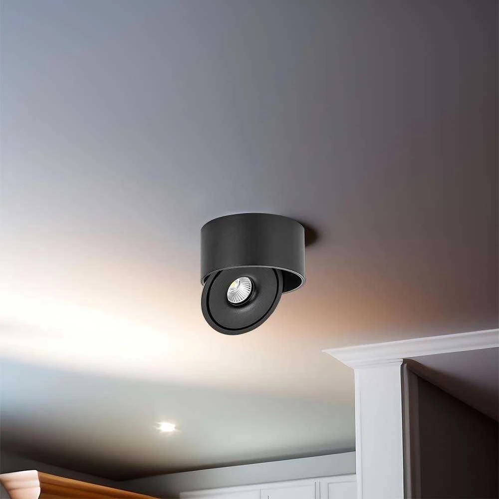 Lubinis šviestuvas V-tac 20W LED paviršinis šviestuvas, juodas, 3000-6400K