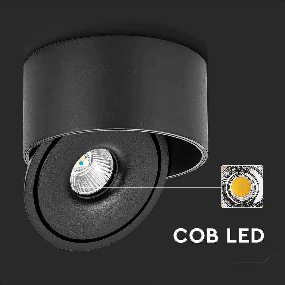 Lubinis šviestuvas V-tac 28W LED paviršinis šviestuvas, juodas, 3000-6400K