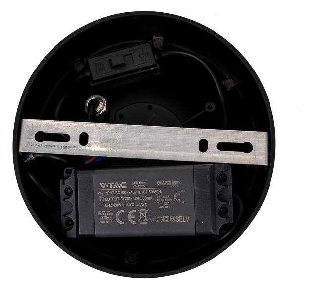 Lubinis šviestuvas V-tac 28W LED paviršinis šviestuvas, juodas, 3000-6400K